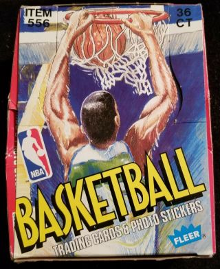 1989 Fleer Basketball Box Of 36 Wax Packs; Packs Are Nm