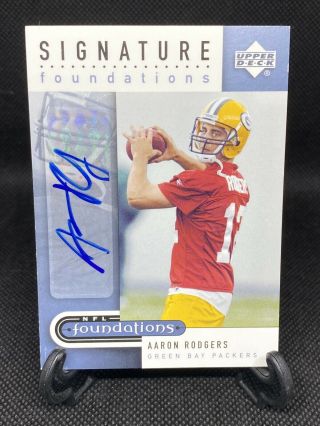 2005 Ud Signature Foundations Silver Rookie Rc Auto Aaron Rodgers