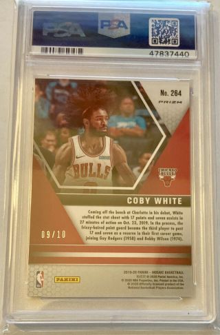 2019 - 20 Mosaic Coby White Fluorescent Pink Prizm ' d /10 NBA Debut Chicago Bulls 2