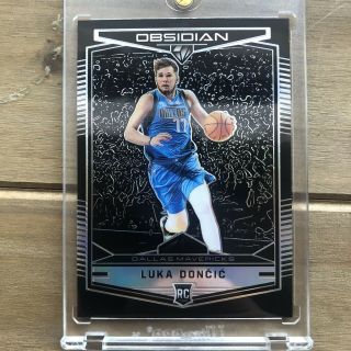 Luka Doncic Silver Prizm Rookie 2018 - 19 Obsidian Preview Panini Chronicles Mavs