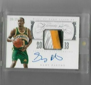 2013 - 14 Flawless Gary Payton Hof Jersey 4 - Color Patch Auto Jersey 