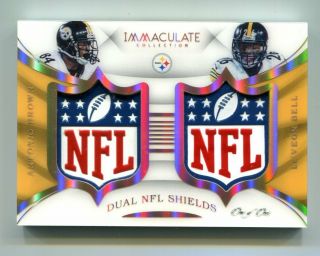2017 Immaculate Dual Nfl Logo Shield Patch Le 