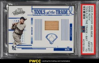 2005 Playoff Absolute Memorabilia Tools Of The Trade Babe Ruth Patch /250 Psa 10