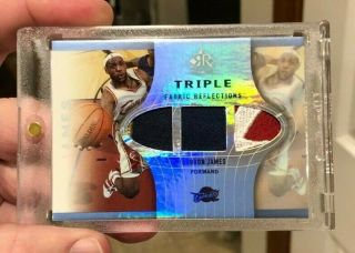 2006 - 07 UD Reflections LeBron James TRIPLE 4 COLOR PATCH 3/15 Lakers MVP Champs 3
