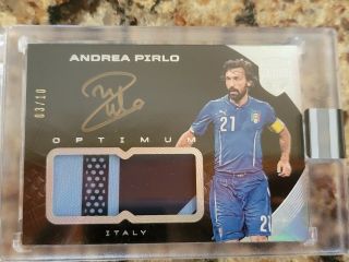 Panini Eminence World Cup Soccer 2018 Andrea Pirlo Optimum Autograph Jersey.
