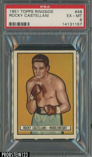 1951 Topps Ringside Boxing 48 Rocky Castellani Psa 6 Ex - Mt