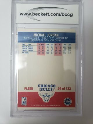 1987 Fleer Basketball Michael Jordan 59 PSA 9 3