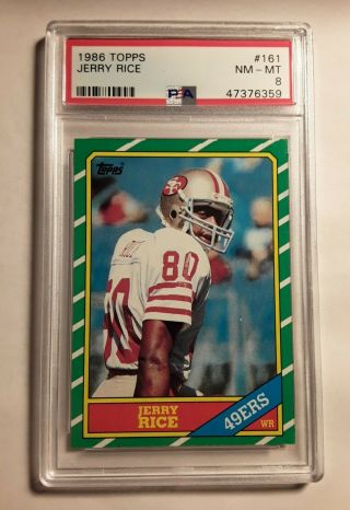1986 Topps Jerry Rice Rc Rookie 161 Psa 8 Nm See Scan Thanks