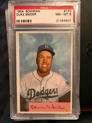 1954 Bowman Duke Snider 170 Psa 8 Dodgers