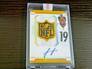 2017 Panini National Treasures Juju Smith Schuster Auto Hat Patch Ssp Rc 2/3