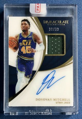 Donovan Mitchell 2018 - 19 Immaculate Auto 2 - Color Jersey Patch D /33,  Utah Jazz