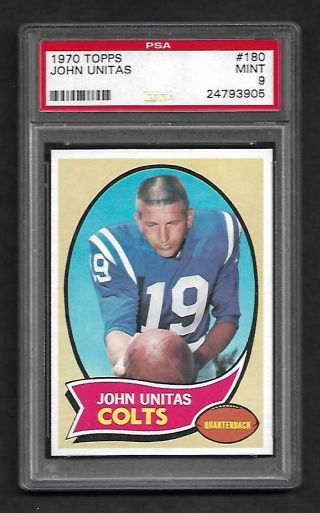 1970 Topps Football John Unitas 180 Baltimore Colts Psa 9