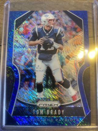 Tom Brady 2019 Panini Prizm 18 Blue Wave Rare 5/10 Hot Tom 2
