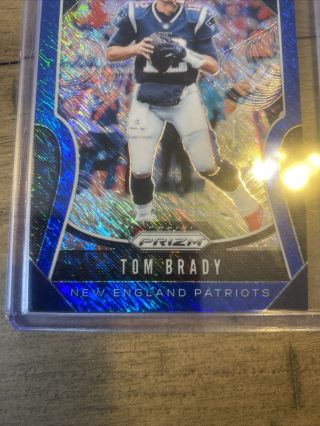 Tom Brady 2019 Panini Prizm 18 Blue Wave Rare 5/10 Hot Tom 3