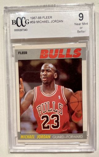 1987 - 88 Fleer Michael Jordan 59 2nd Year Card Bccg 9