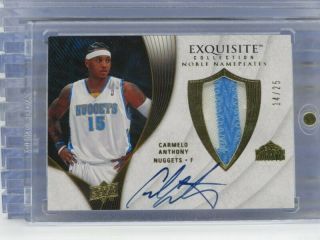 2007 - 08 Exquisite Carmelo Anthony Game Patch Auto Autograph 14/25 F40