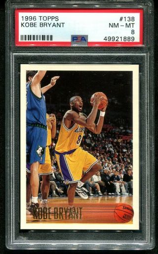 1996 - 97 Topps Kobe Bryant Rookie 138 Psa 8 Nm - Mt Lakers