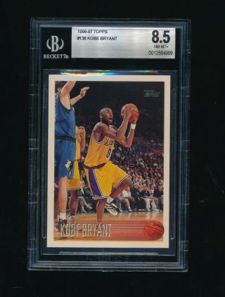 1996 97 Topps Kobe Bryant Rookie 138 Lakers Bgs 8.  5 Great Value Rc