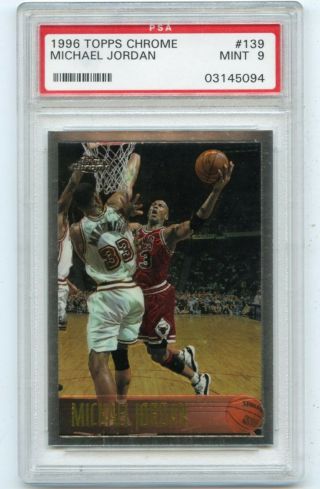 1996 - 97 Topps Chrome 139 Michael Jordan,  Chicago Bulls,  Hof,  Psa 9 (45094)