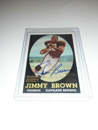 2001 Topps Certified Issue Autograph Jim Brown Team Topps Legends