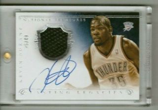 Kevin Durant 2013 - 14 National Treasures Game Gear Jersey Auto Nets - Thunder /49