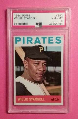 1964 Topps 342 Willie Stargell Hof Pirates Psa 8 Nm - Mt Actually Looks Better