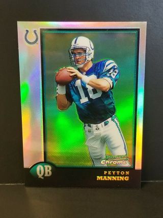 1998 Bowman Chrome Preview Refractor Bcp1 Peyton Manning Rc Rookie Hof