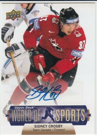 2011 Ud World Of Sports Hockey Sidney Crosby Auto Team Canada