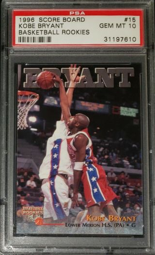 1996 Score Board Rookies 15 Kobe Bryant Rc Psa 10 Gem Low Pop 189