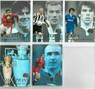 Merlin Premier Gold 1998 5 Card Golden Moment Set Card,  Beckham,  Zola,  Shearer
