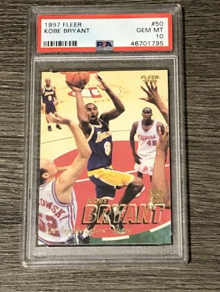 1997 Fleer Basketball 50 Kobe Bryant Psa 10 Gem Pop 83
