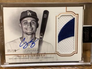 2020 Topps Dynasty Corey Seager Patch Auto Card /10 World Series Mvp Dodgers