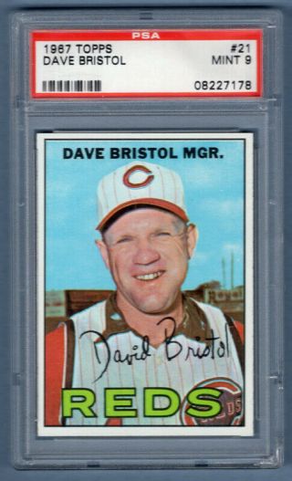 1967 Topps 21 Dave Bristol (08227178) Psa 9