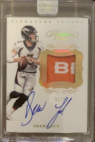 Drew Lock 2019 Flawless Footbal Rookie Signature Gloves Gold Holo 6/25