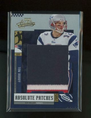 2005 Playoff Absolute Memorabilia Absolute Patches Ap23 Tom Brady Patch 25/25