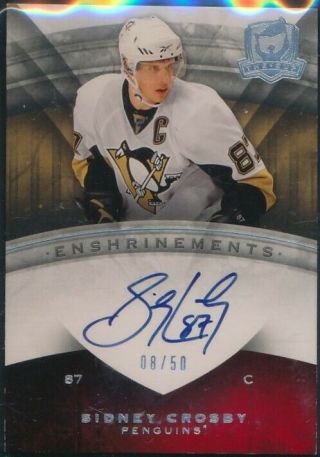 Sidney Crosby /50 Hof On Card Auto Enshrinements Sp 2008 - 09 Ud The Cup Autograph
