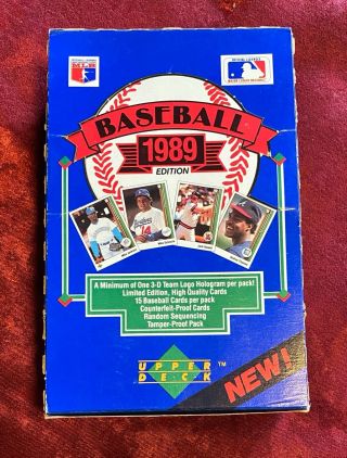 1989 Upper Deck Baseball Box - Ken Griffey Jr.  Rookie John Smoltz Randy Johnson