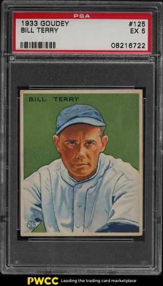 1933 Goudey Bill Terry 125 Psa 5 Ex