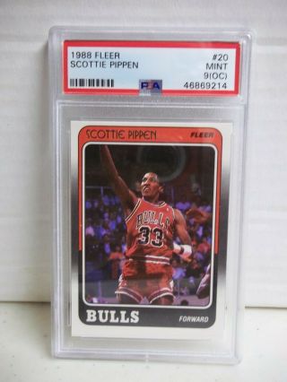 1988 Fleer Scottie Pippen Rookie Psa 9 (oc) Card 20 Nba Hof Chicago Bulls