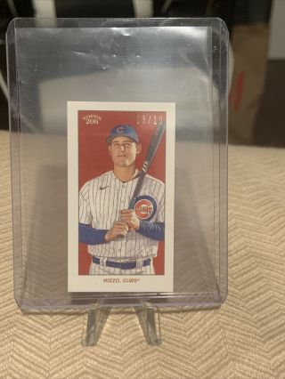 2020 Topps T206 Anthony Rizzo Blank Back Mini Card 3/10 Sp Rare Cubs