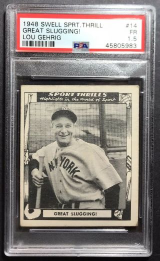 1948 Swell Sport Thrills 14 Great Slugging Lou Gehrig York Yankees Psa 1.  5