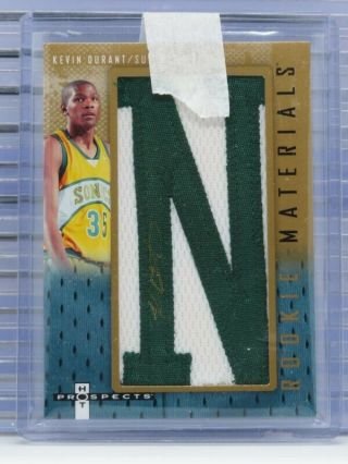 2007 - 08 Hot Prospects Kevin Durant Rookie Materials Letter Patch Rc Auto E13