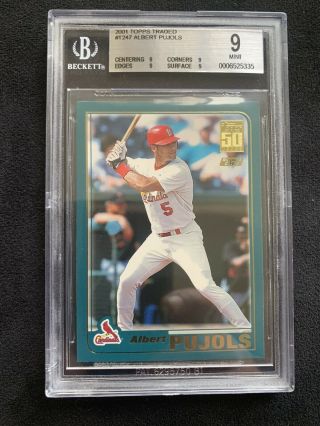 2001 Topps Traded Albert Pujols Rc T247 Bgs 9 (case Is A 10) 5th In Hr