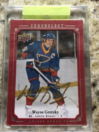 2018 - 19 Ud Chronology Hockey Wayne Gretzky Gold Auto /25 Blues