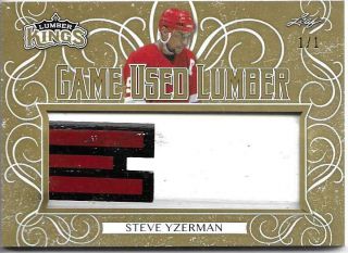 2019 - 20 Leaf Lumber Kings Hockey Steve Yzerman Game Stick 1/1 Gold Gul - 42