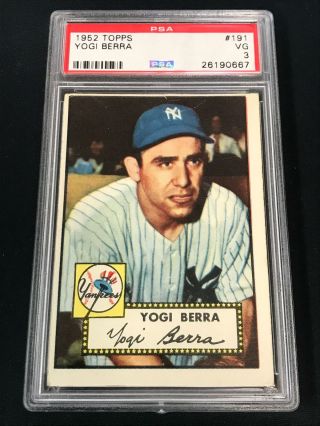 1952 Topps 191 Yogi Berra Psa 3 York Yankees Sc4 - 667