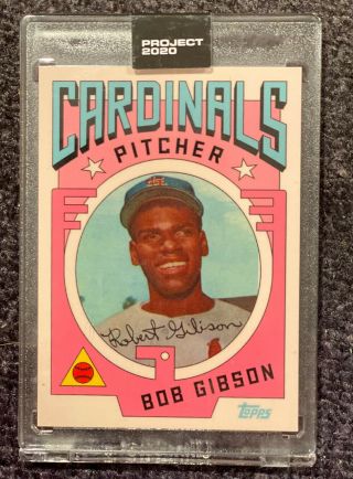 Topps Project 2020 7 1959 Bob Gibson Cardinals Rc 514 Grotesk Pr 1,  205 Sp W Box