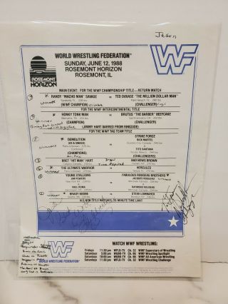 Extremely Rare 1988 Wwf Championship Title Macho Man/ Elizabeth Signed (auto)