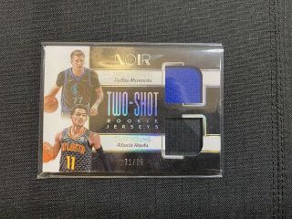 Luka Doncic Trae Young 2018 - 19 Panini Noir Two - Shot Rookie Jersey Card 71/99