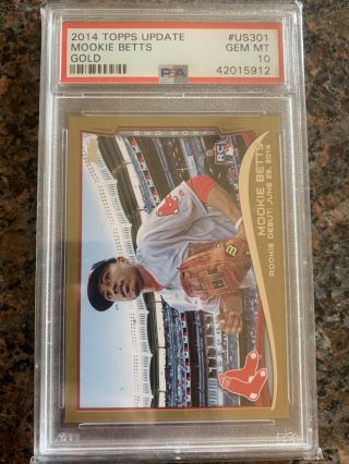 Mookie Betts 2014 Topps Update Us301 Gold /2014 Rc Psa 10